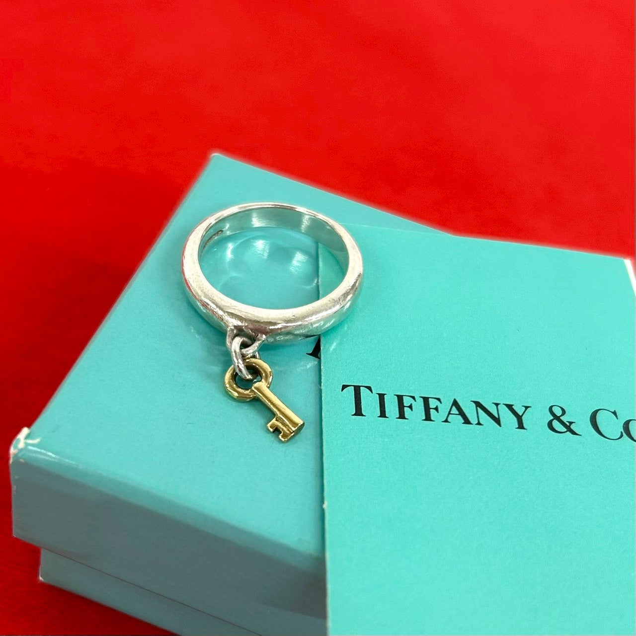 TIFFANY&Co. ティファニー キー チャーム リング 925 K18 750YG 指輪