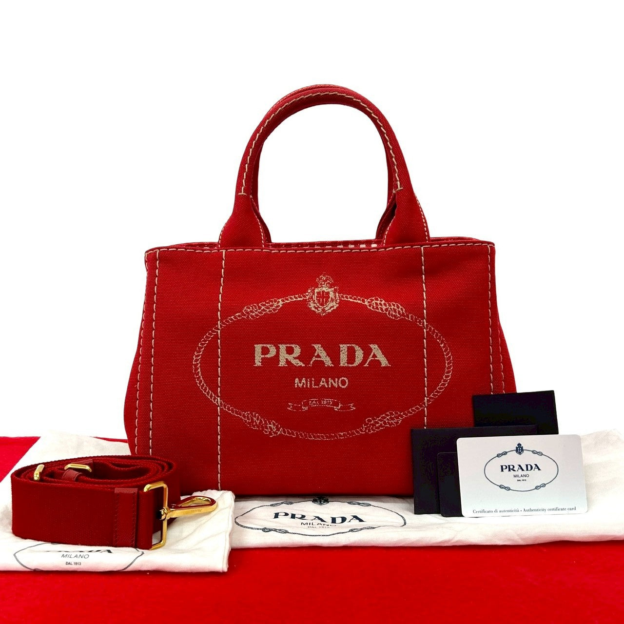 PRADA カナパ レッド PRADA プラダ カナパ ショルダーバッグ – Trip
