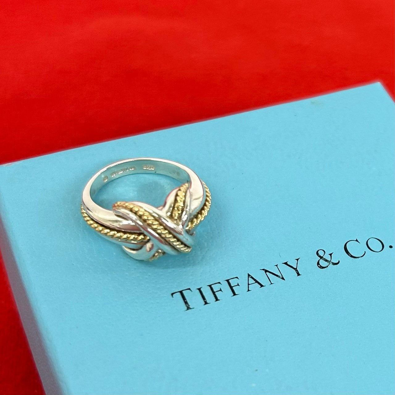 TIFFANY&Co. ティファニー シグネチャー クロス リング 925 K18 750YG