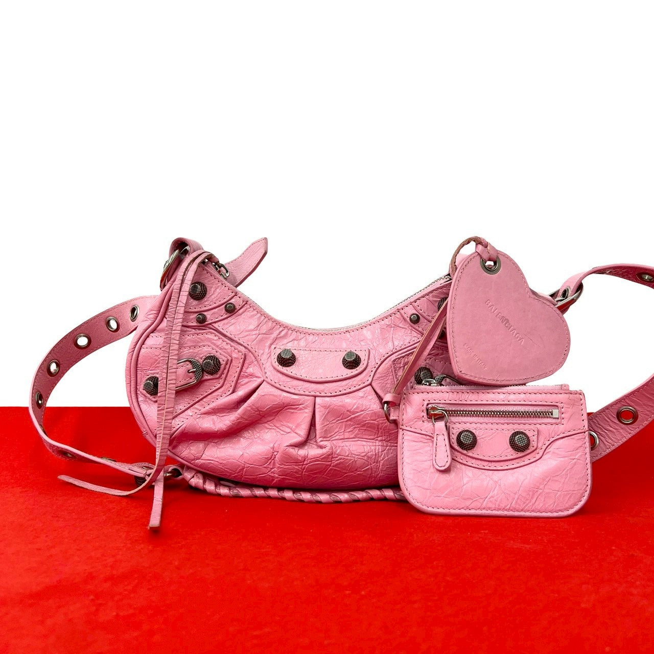 BALENCIAGA ハンドバッグ　ショルダーバッグ　ピンク　レザー BALENCIAGA バレンシアガ ルカゴール XS ショルダーバッグ – Trip