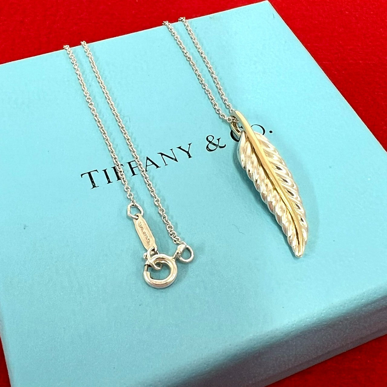 TIFFANY&Co. ティファニー (Vintage) フェザー ネックレス 925 K18