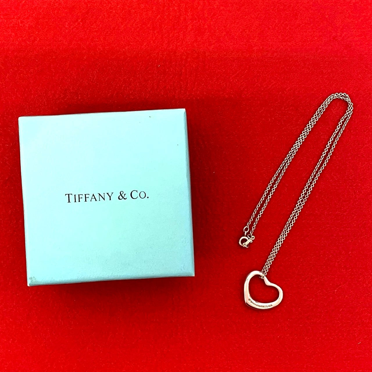 Tiffany & Co. オープンハート　ハートモチーフ付属品付き Tiffany】 オープン ハート ミニ ペンダント 7mm (Tiffany & Co