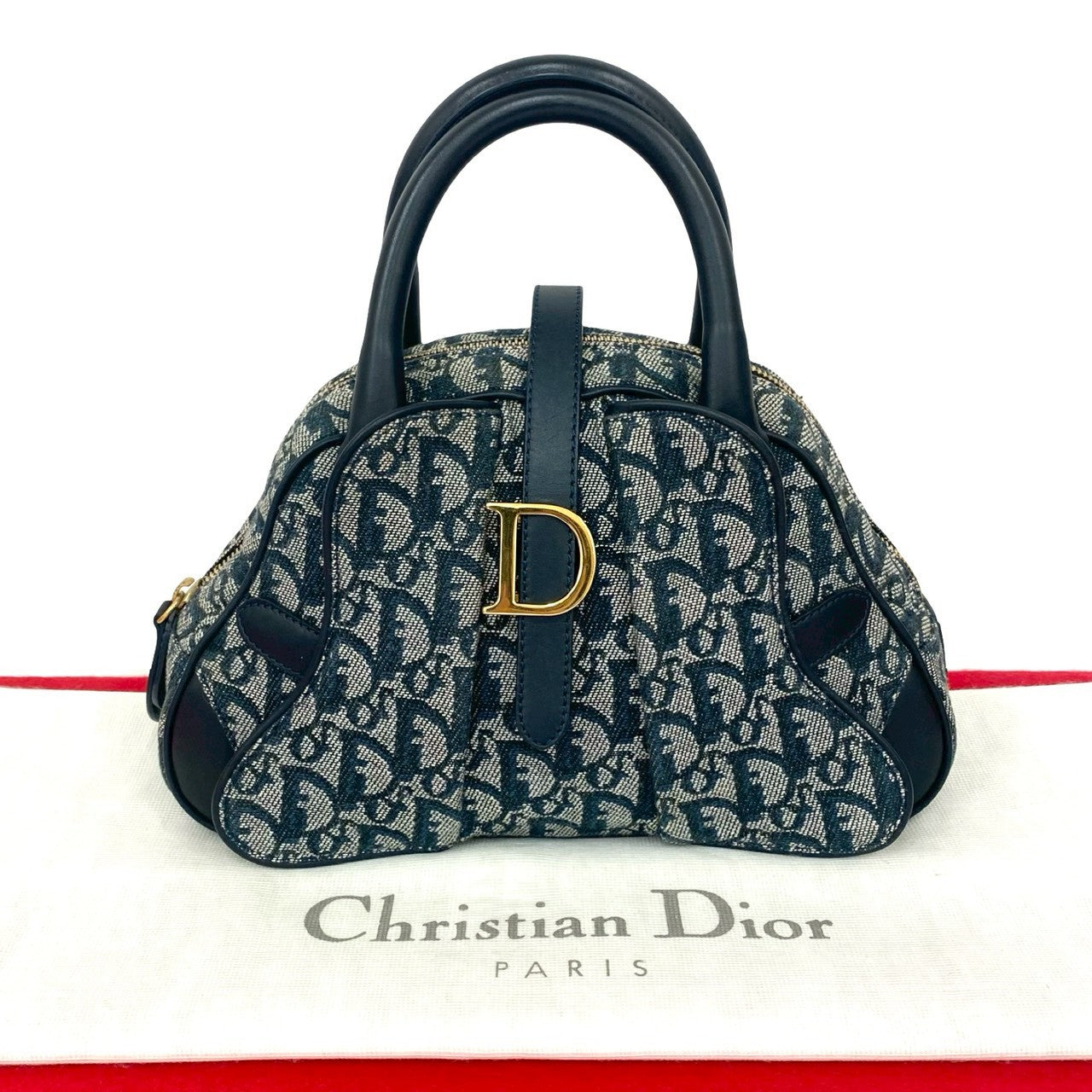Christian Dior ダブルサドル ハンドバッグ トロッター エナメル クリスチャン ディオール トロッター ダブルサドルミニ