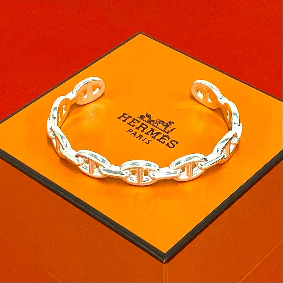 エルメス　シェーヌダンクル　アンシェネ　バングル　入手困難 HERMES エルメス シェーヌダンクル アンシェネ 925 バングル – Trip