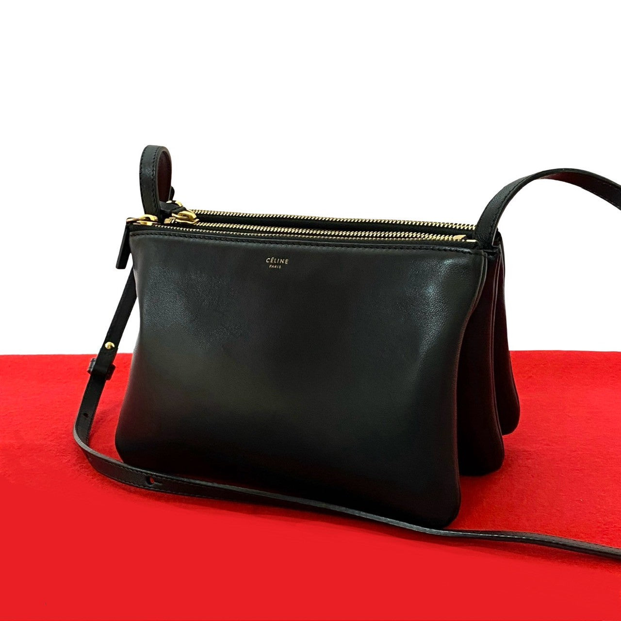 【美品】CÉLINE トリオ スモール ブラック CELINE トリオ スモール – Trip