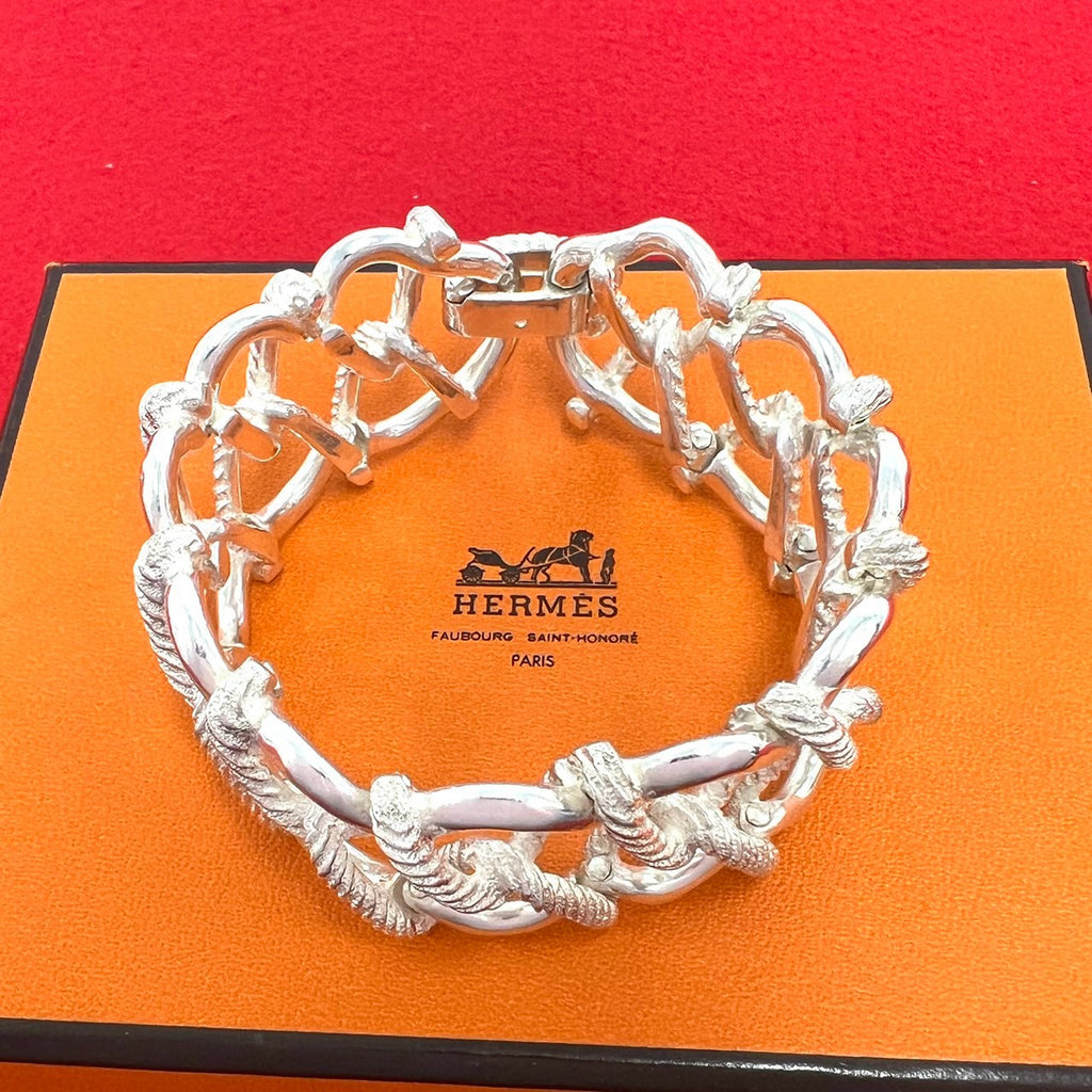 HERMES エルメス (Vintage) シルバー800 ツイスト ロープ ブレスレット