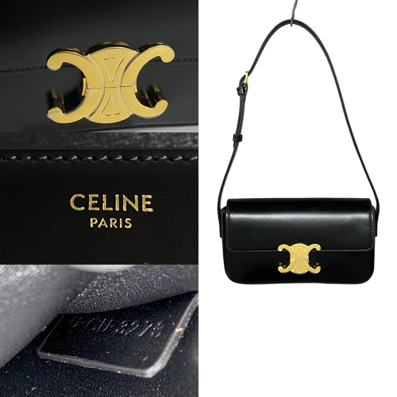 オーダーバッグ　大人気のブラック　ゴールド金具　フランス産トリヨン CELINE トリオンフ クロード – Trip