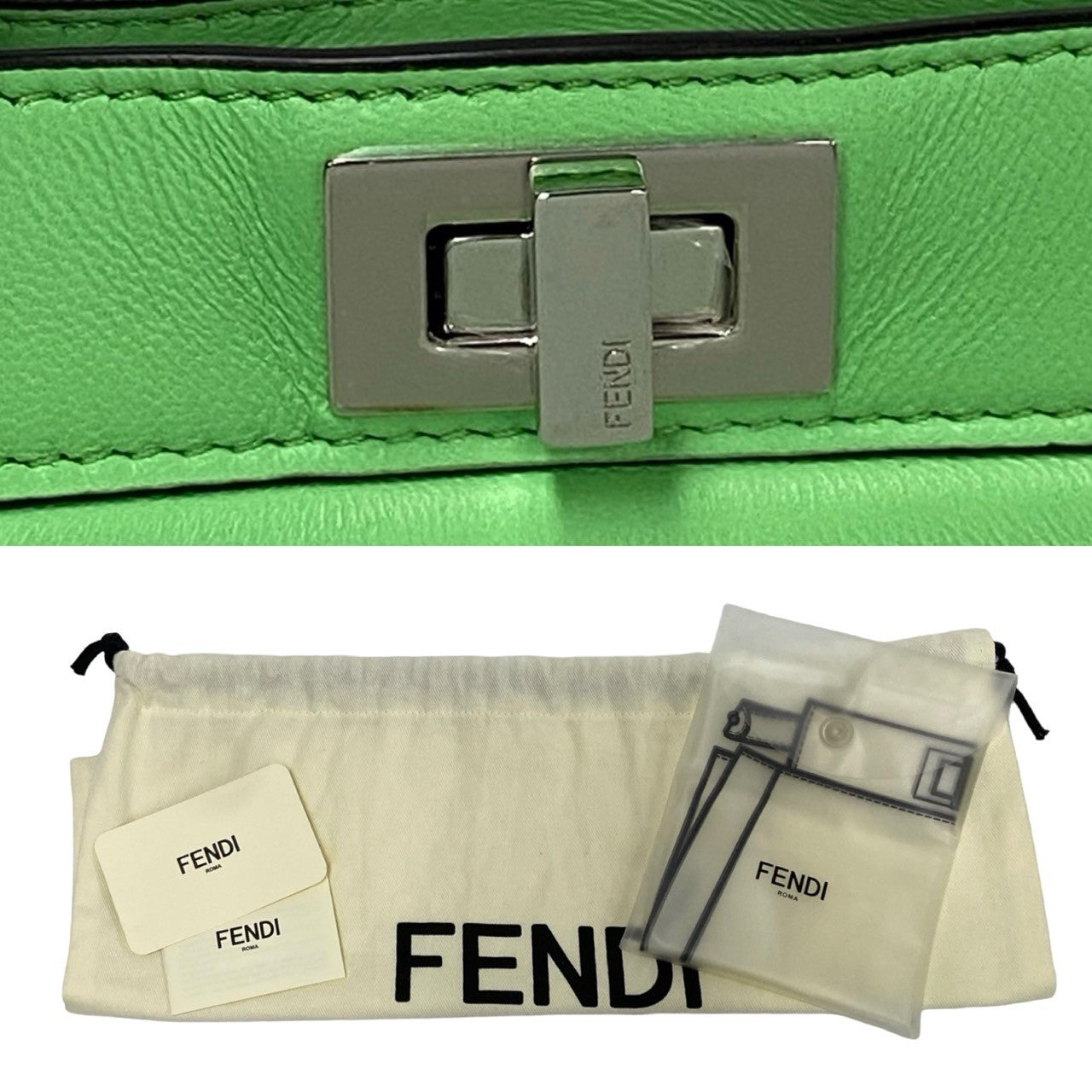 FENDI セレリア ピーカブー アイシーユー プチ モスグリーン ショルダー FENDI ☆3日以内返品可☆ フェンディ セレリア ピーカブー ISeeU