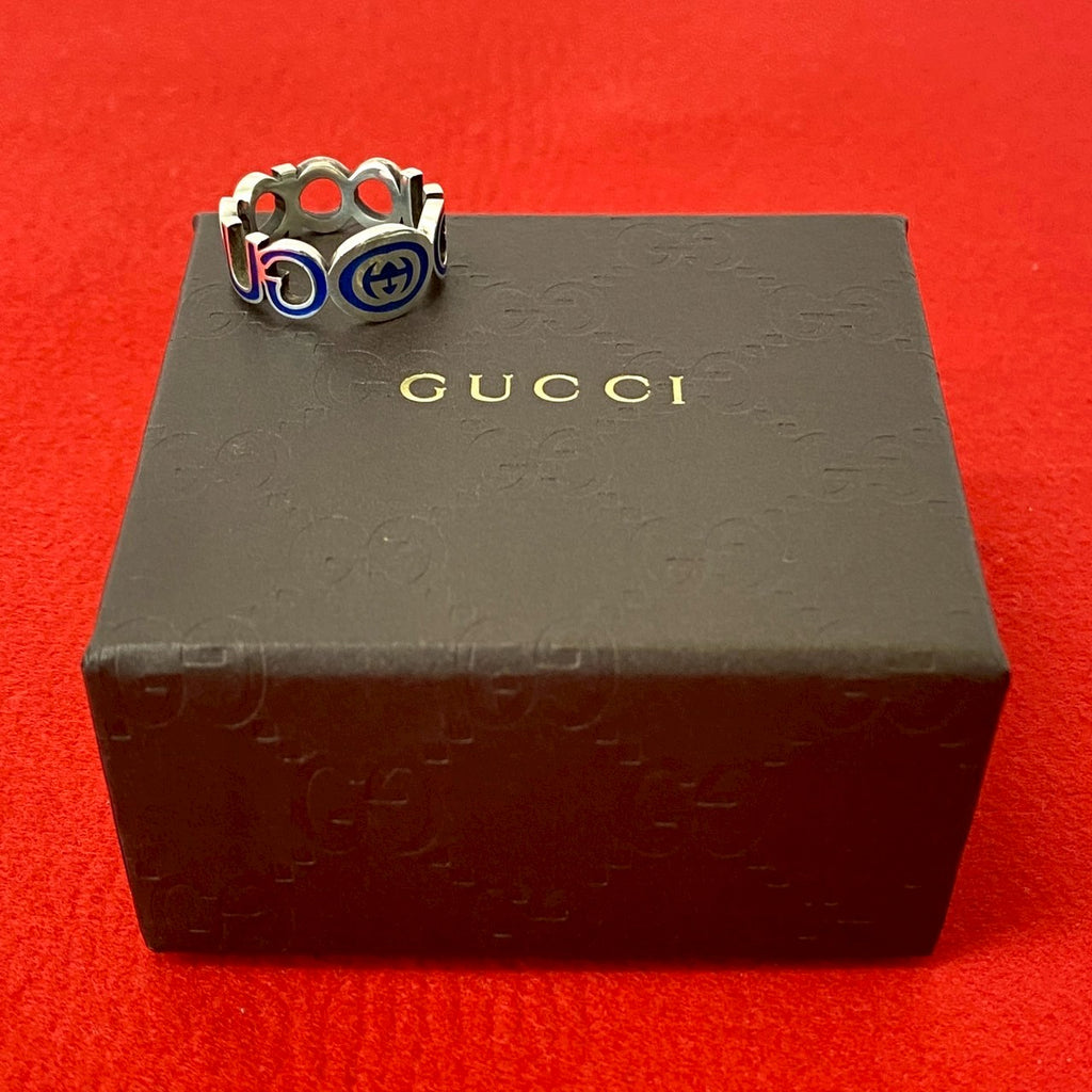 GUCCI インターロッキング G エナメル リング – Trip