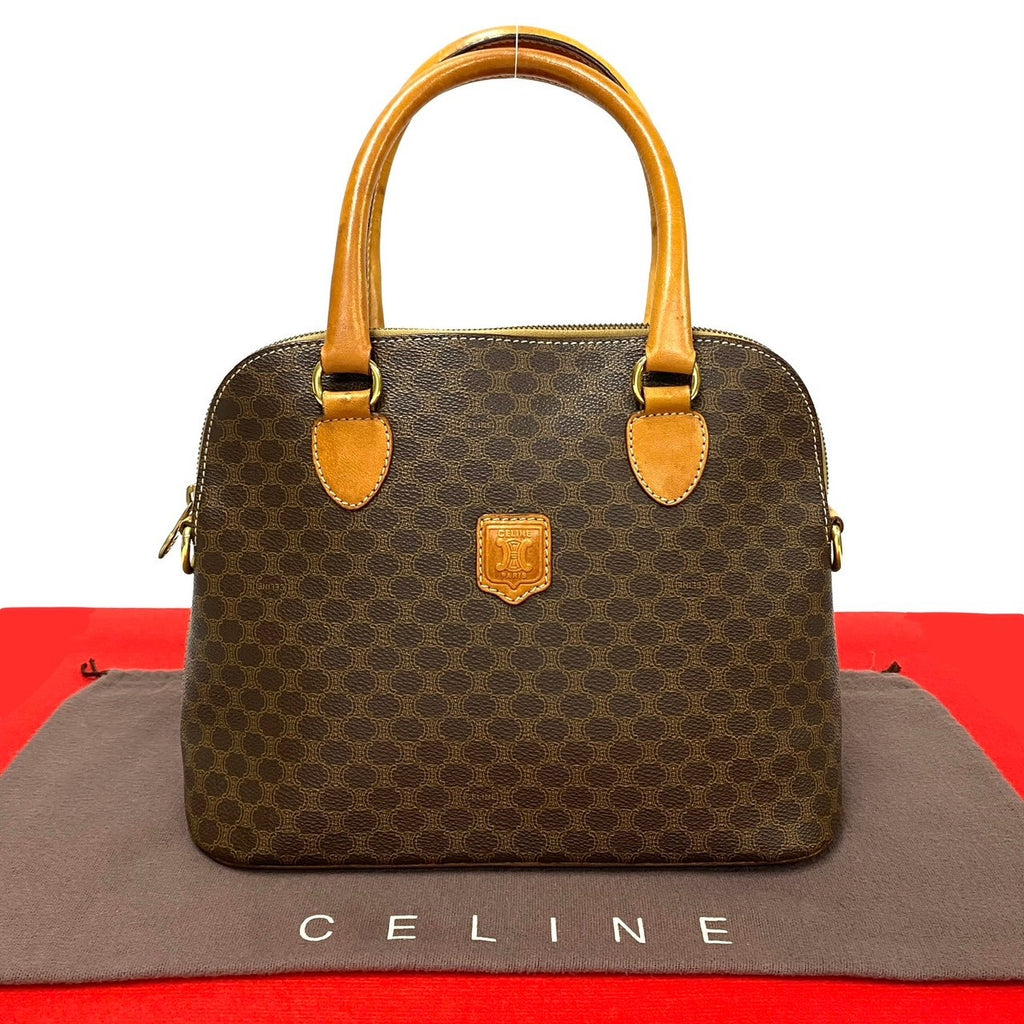 セリーヌ ハンドバッグ ヴィンテージ CELINE セリーヌ ハンドバッグ ブラック ターンロック ロゴ レザー