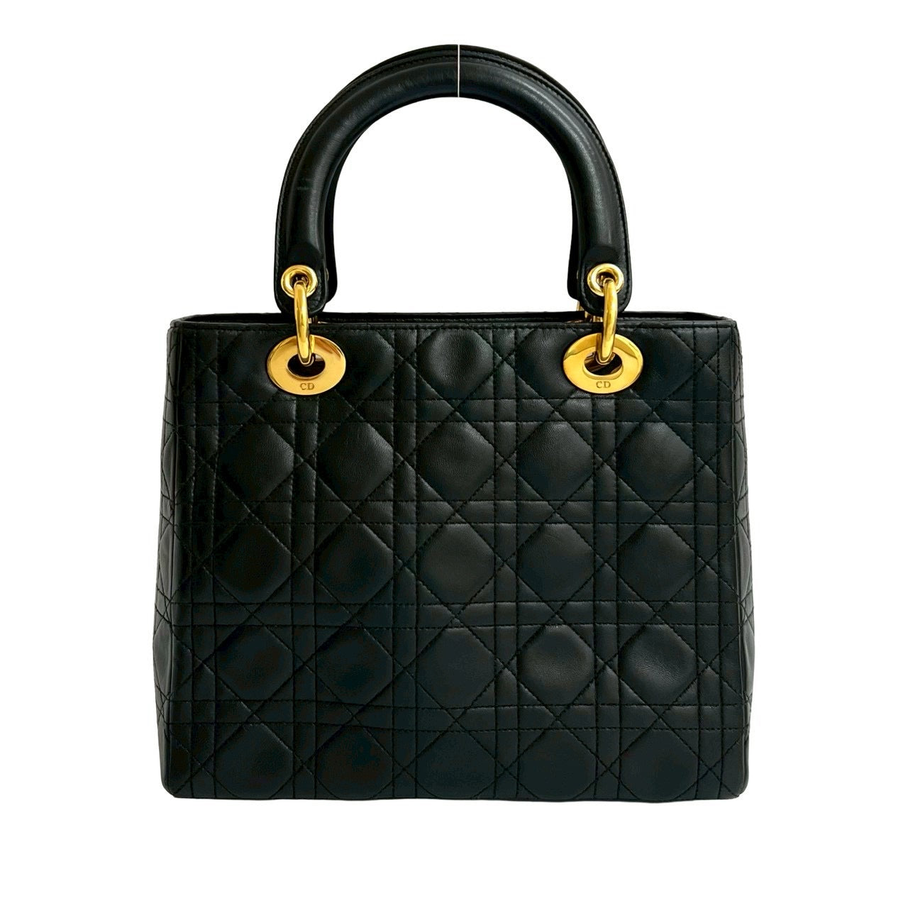 Christian Dior ディオール レディディオール ハンドバッグ 黒 レディ ディオール バッグ ミディアム ブラック 黒[M0565PWCB_M900