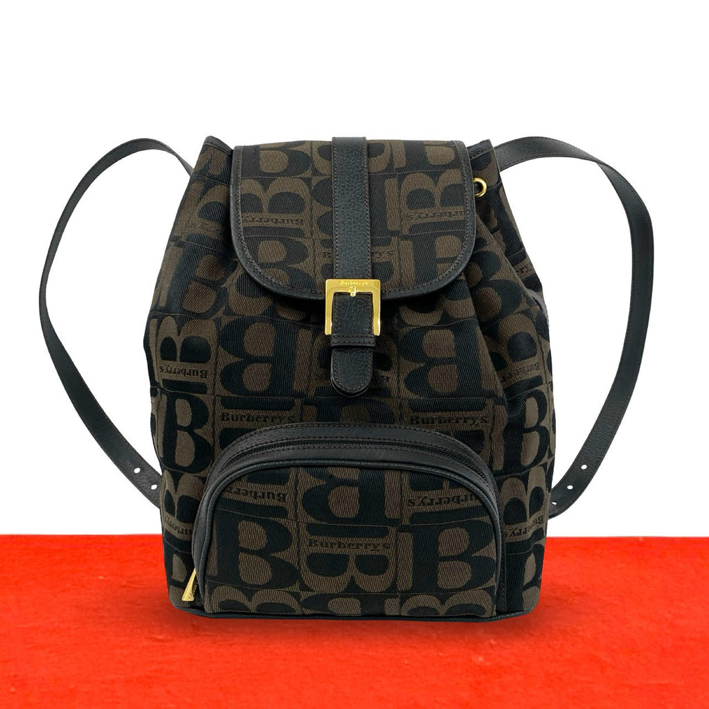 バーバリーburberry ヴィンテージ ネイビー　リュック巾着型 ★★★美品 Burberrys バーバリーズ (Vintage) リュックサック – Trip