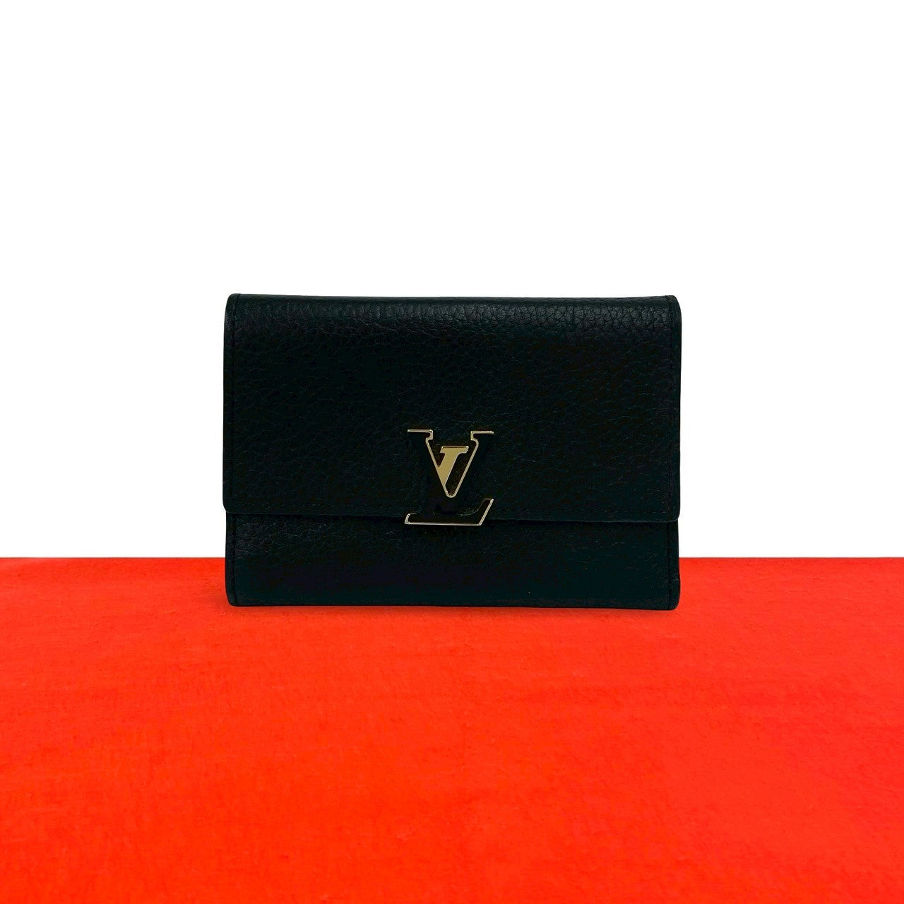 ルイヴィトン ポルトフォイユ カプシーヌ コンパクト 三つ折り財布 ピンク 黒 LOUIS VUITTON ルイヴィトン ポルトフォイユ カプシーヌ コンパクト 三