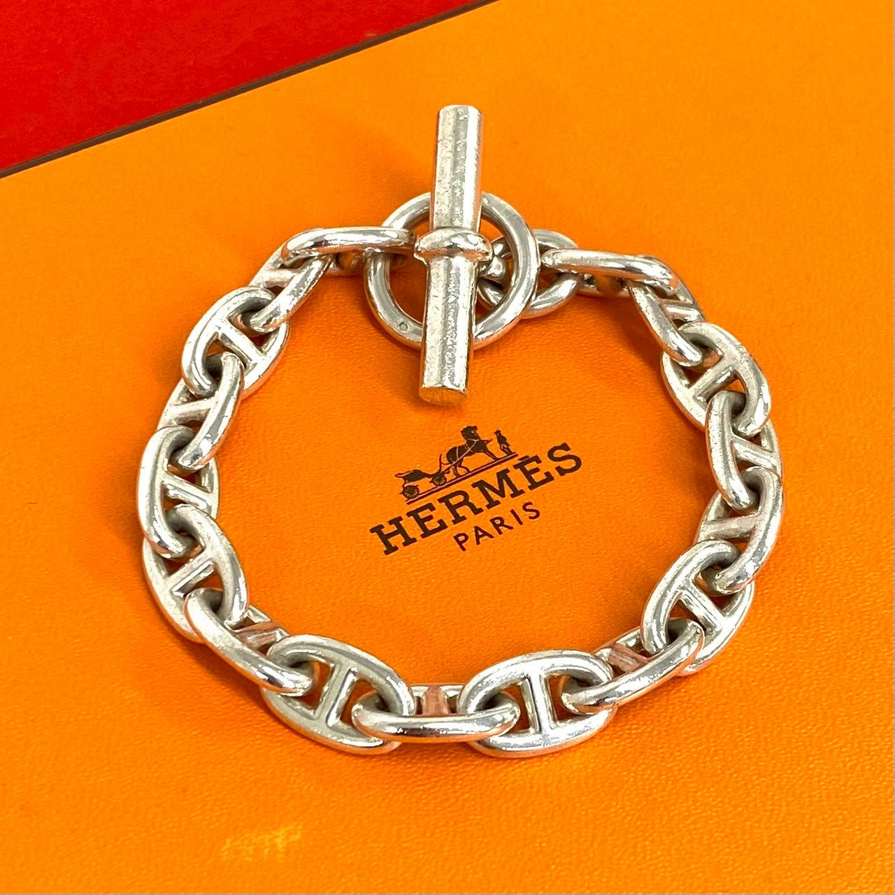 HERMES エルメス (Vintage) シェーヌダンクル MM 17コマ マルジェラ期 HERMES エルメス (Vintage) シェーヌダンクル MM 17コマ マルジェラ期