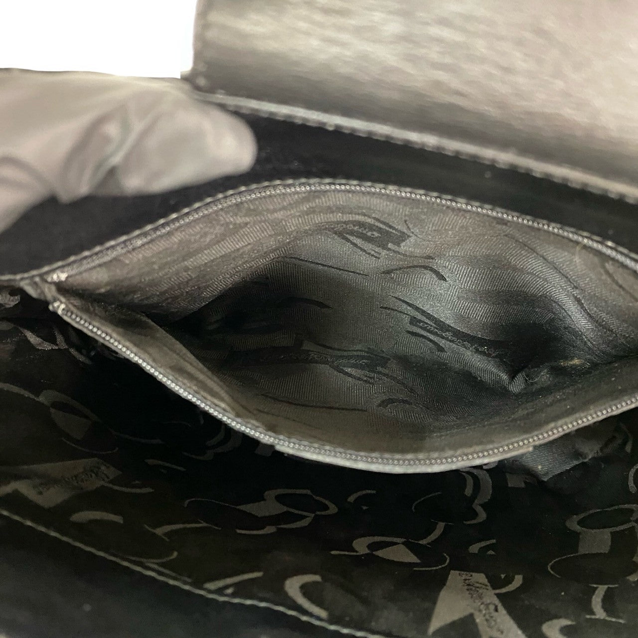 レトロ フェラガモ オールドトートバック FERRAGAMO フェラガモ トートバッグ キャンバス/レザー ブラック