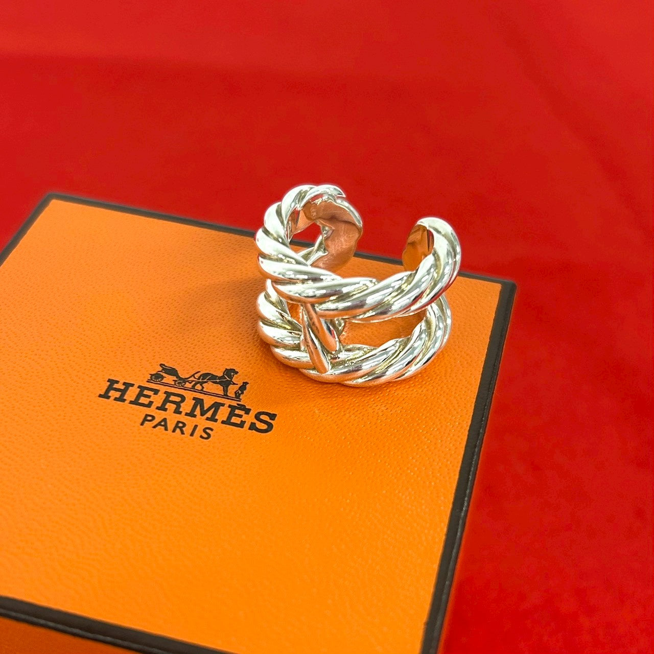hermes アクセサリー リング エルメス オープンリング リザードレザー