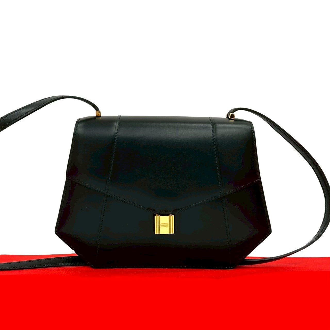 エルメス ラプソディ ヴィンテージ ドブリス リザード ブラック ゴールド金具 ショルダーバッグ 黒 0662 【中古】 HERMES HERMES - エルメス ラプソディ ヴィンテージ ドブリス リザード