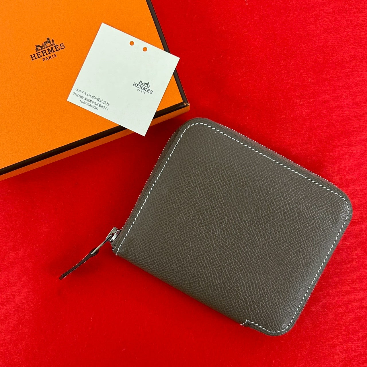 HERMES エルメス アザップ シルクイン コンパクト エトゥープ コイン