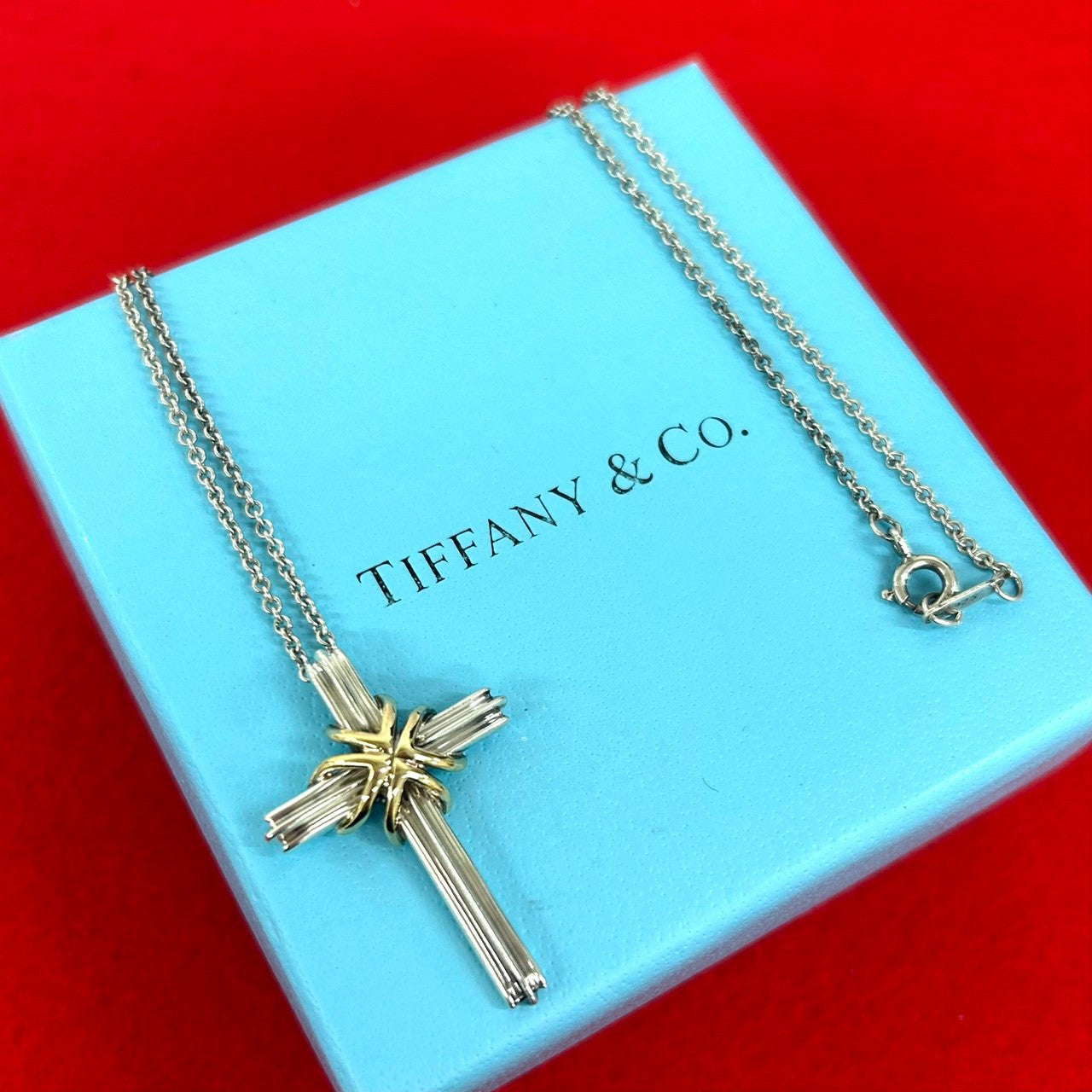 【極美品】 ティファニー シグネチャークロス ネックレス シルバー925 TIFFANY&Co. ティファニー (Vintage) シグネチャー クロス ネックレス