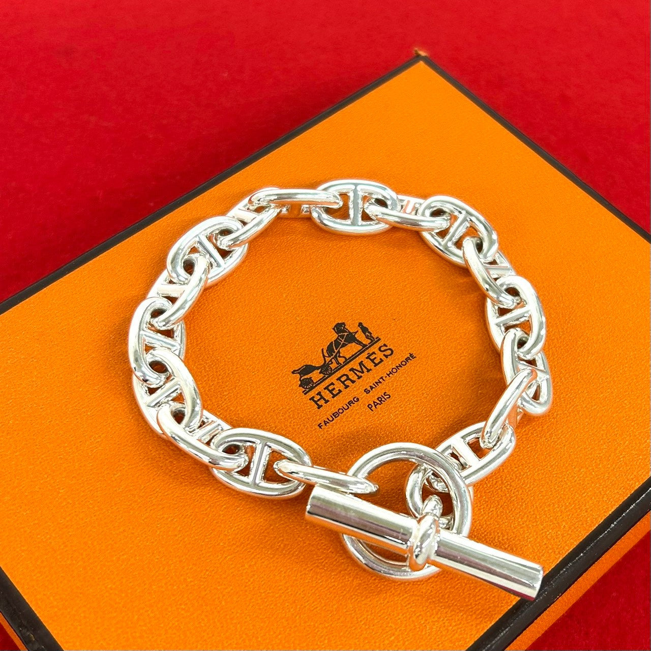 HERMES エルメス シェーヌダンクル MM ブレスレット 17コマ – Trip