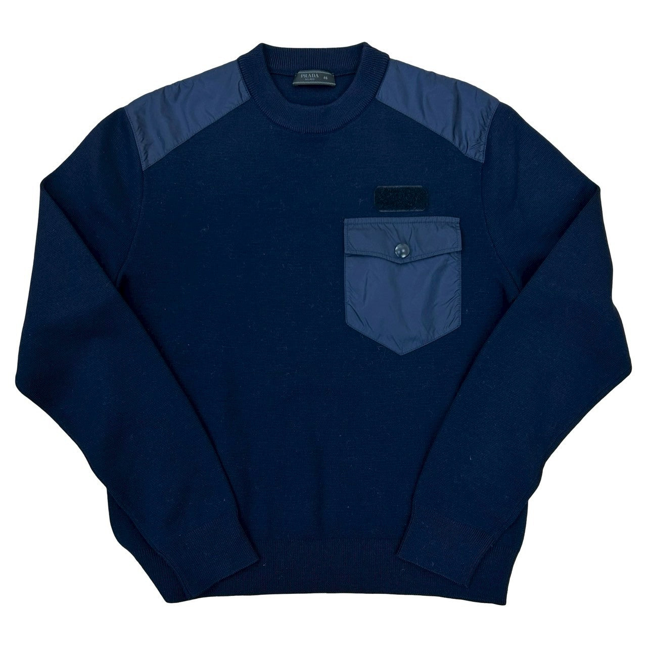 極美品 プラダ PRADA ニット セーター 52 ブルー PRADA プラダ ニット – Trip