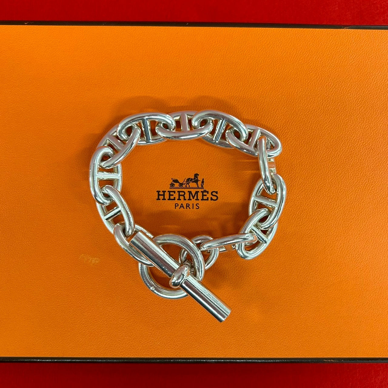 HERMES シェーヌダンクル TGM 12コマ ブレスレット 国内正規店購入品 HERMES エルメス シェーヌダンクル TGM 12コマ ブレスレット – Trip