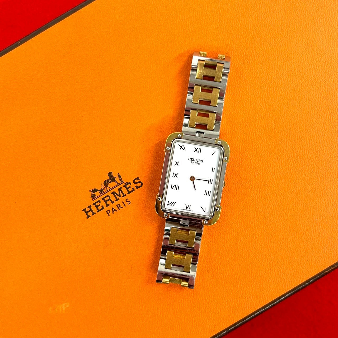 HERMES クロアジュール ヴィンテージ 時計 コンビ スクエア HERMES エルメス (Vintage) クロアジュール 腕時計 – Trip