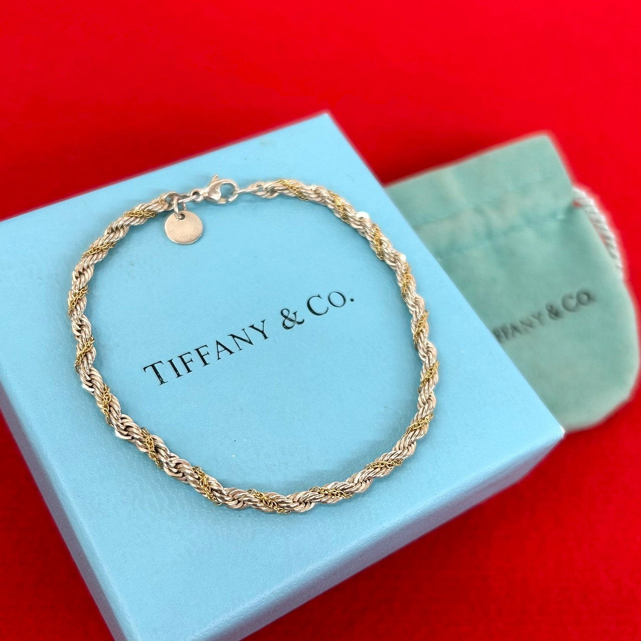 Tiffany & Co. ブレスレット　ツイスト　ロープ　コンビ　K18 TIFFANY&Co. ティファニー (Vintage) ツイスト ロープ ブレスレット
