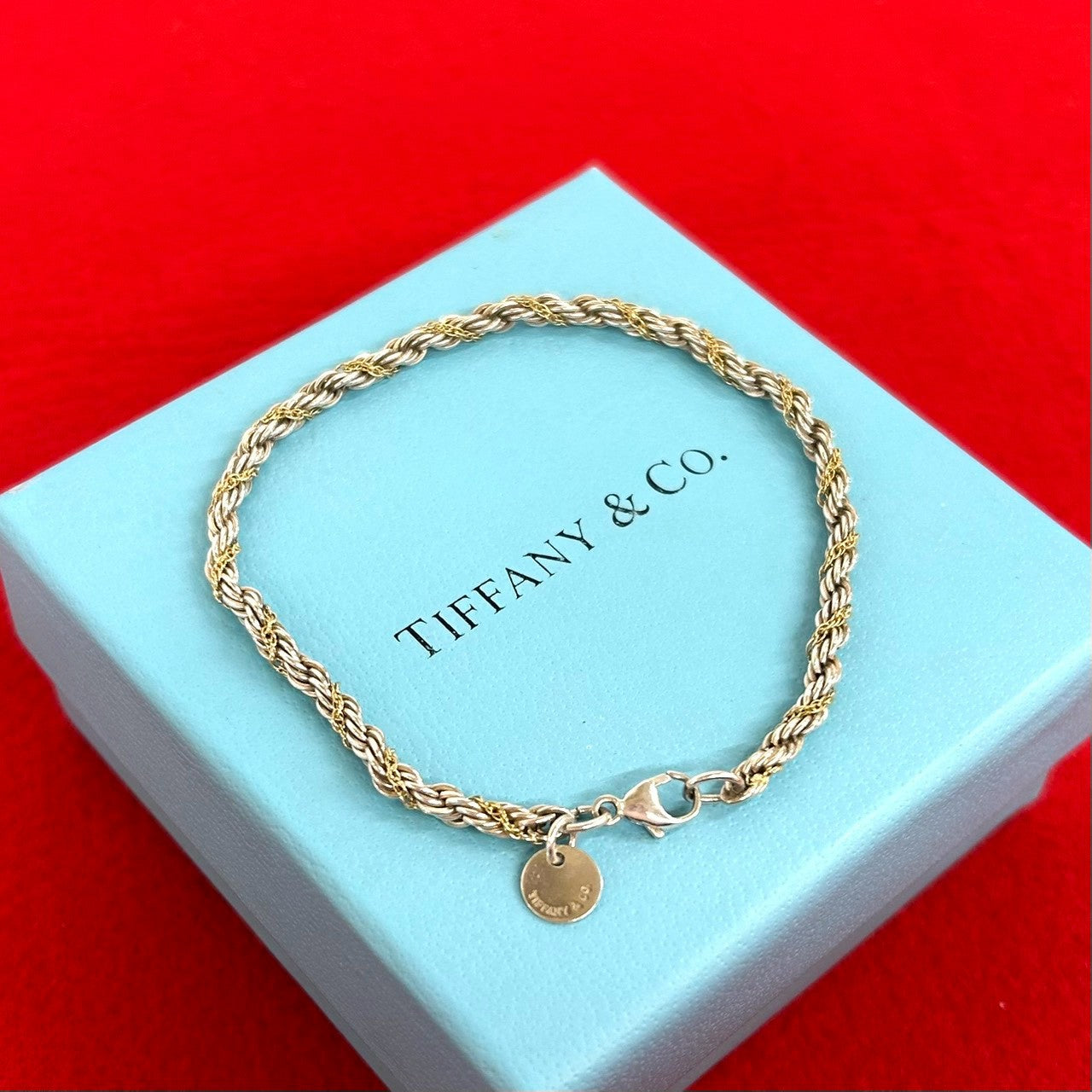 美品　ティファニー　ツイスト　スクリュー　ロープ　ブレスレット　約18.5cm TIFFANY&Co. ティファニー (Vintage) ツイストロープ ブレスレット 925