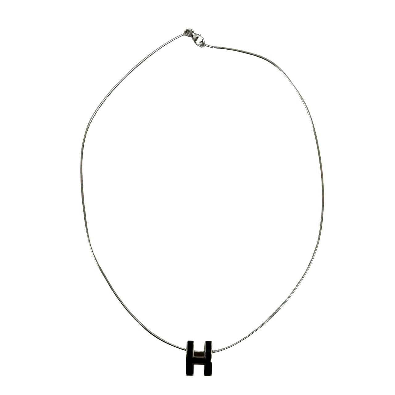 HERMES エルメス カージュドアッシュ Hキューブ ペンダント エルメス カージュドアッシュ Hキューブ ネックレス GP ブラック