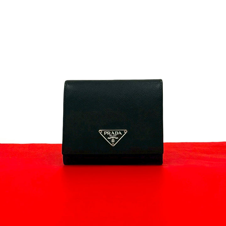 trifold wallet prada