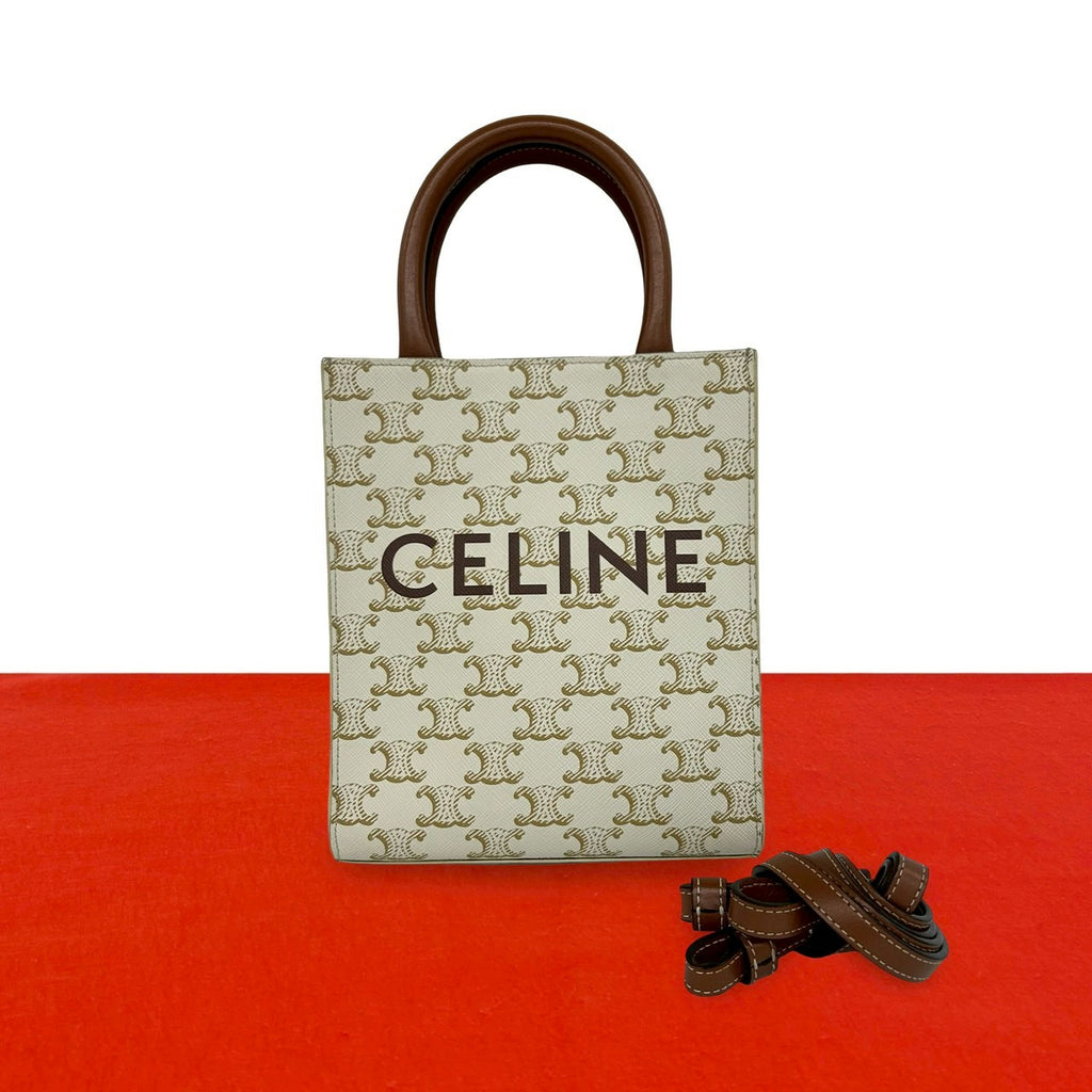 CÉLINE ミニショルダーバッグ ホワイト/ブラウン f1260529_4_1024x1024.jpg?v=