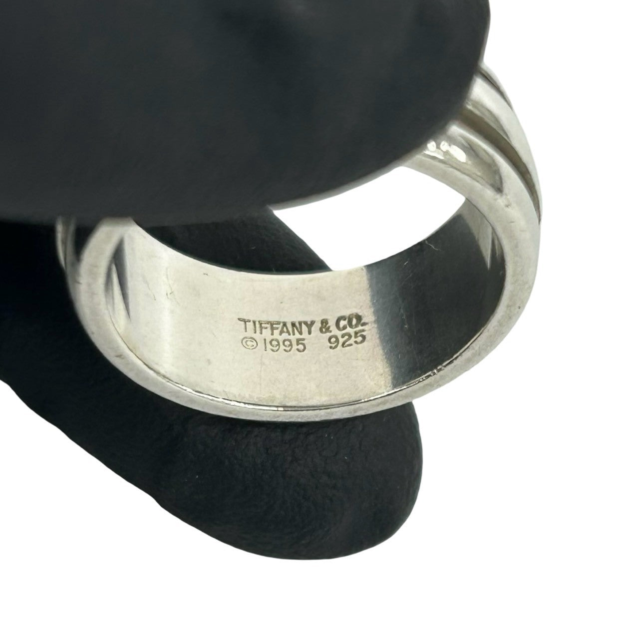 ティファニーグルーブドダブルリング　19.5号　新品仕上げ　ほぼ無傷未使用に近い TIFFANY&Co. ティファニー (Vintage) グルーブド ダブルライン リング