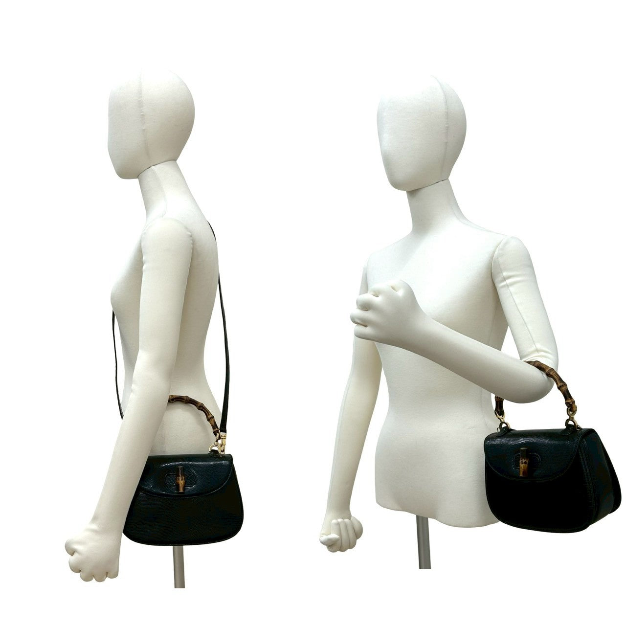 GUCCI グッチ (Vintage) リザード バンブー 2way ハンドバッグ – Trip