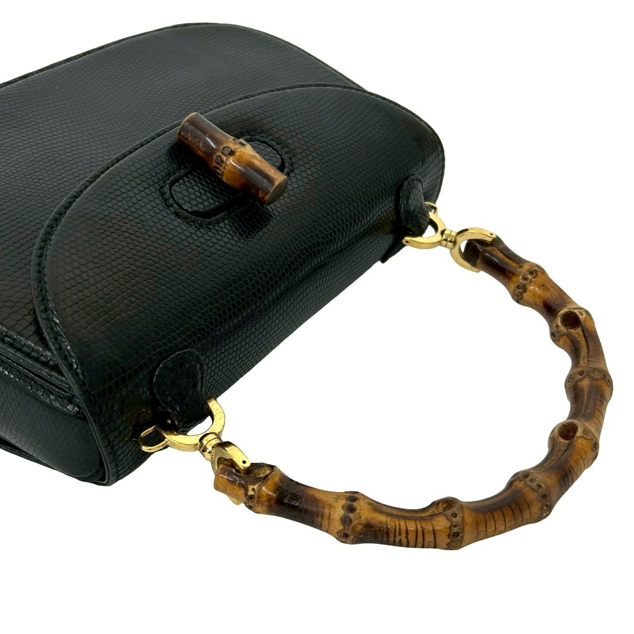 GUCCI グッチ (Vintage) リザード バンブー 2way ハンドバッグ – Trip