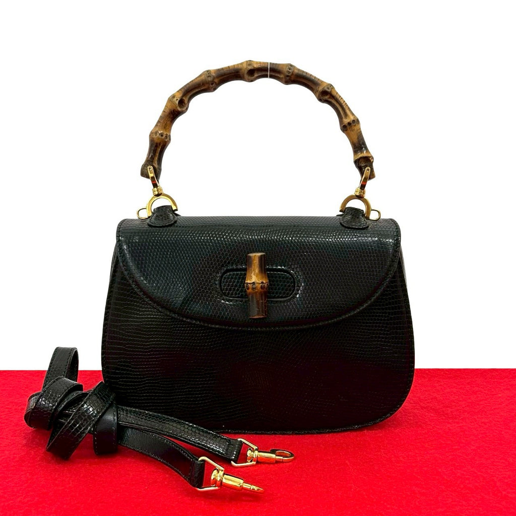 GUCCI / ハンドバッグ GUCCI グッチ (Vintage) リザード バンブー 2way ハンドバッグ – Trip