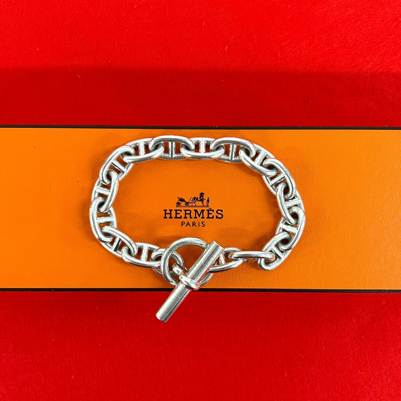 HERMES エルメス シェーヌダンクル MM 16コマ ブレスレット – Trip