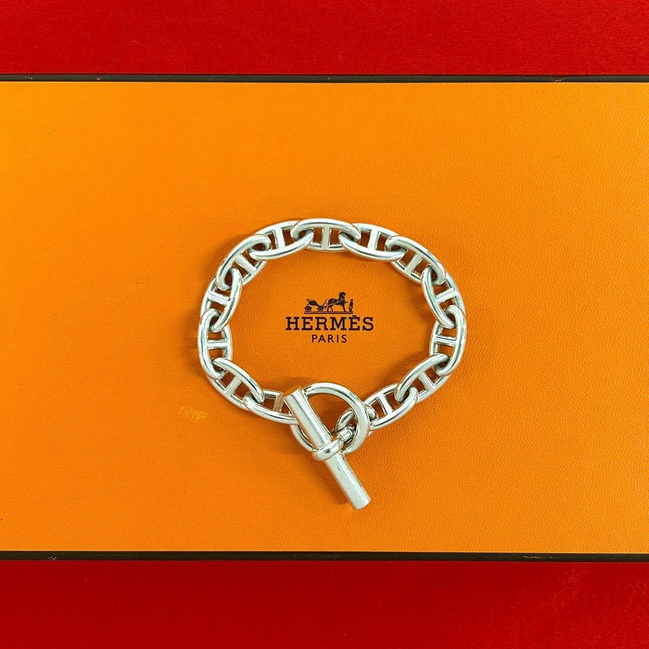 エルメス　シェーヌダンクル柄　美品 HERMES（エルメス） 美品▽HERMES ヴィンテージ シェーヌダンクル PM