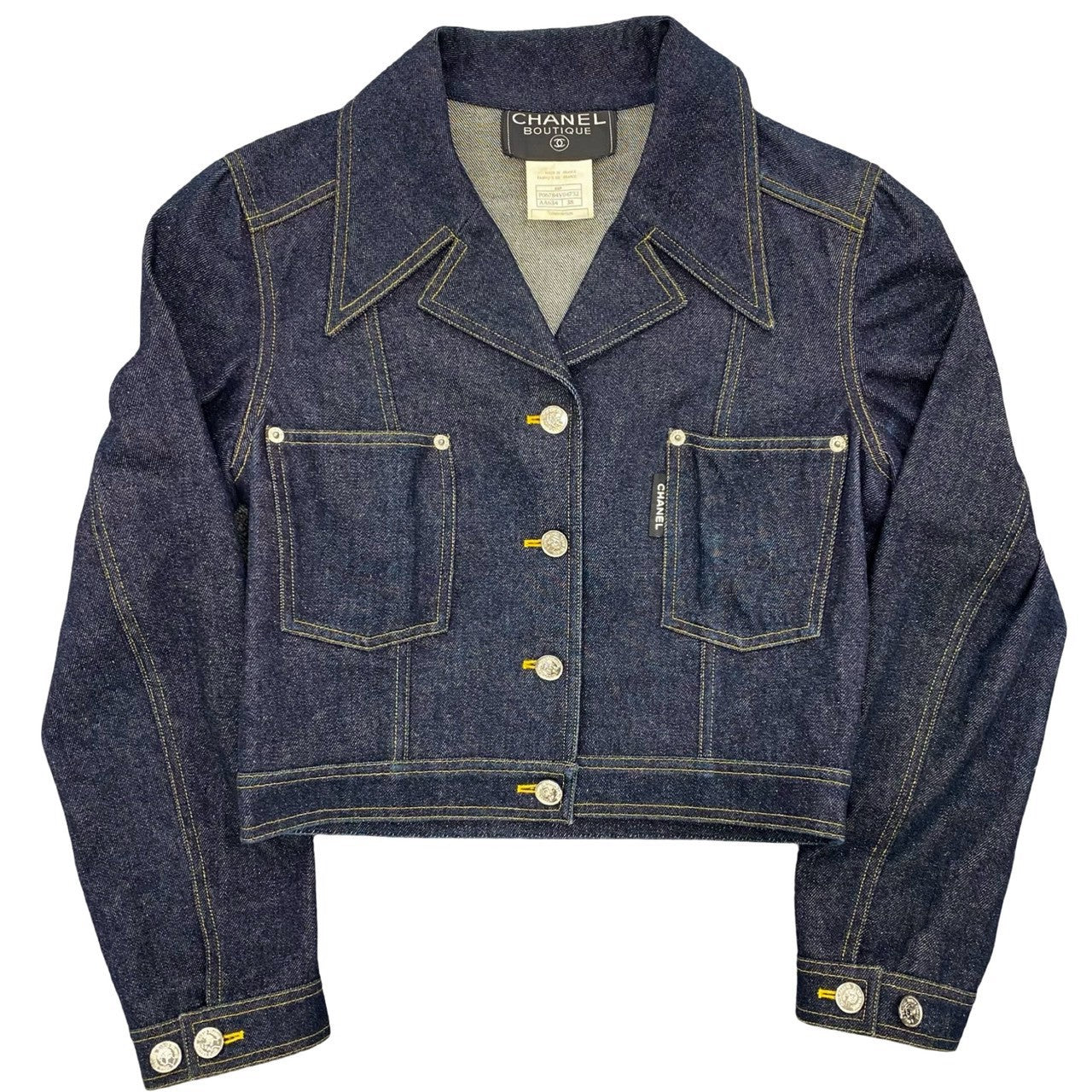 CHANEL デニムジャケット ロゴ総柄 34サイズ CHANEL シャネル (Vintage) デニムジャケット – Trip