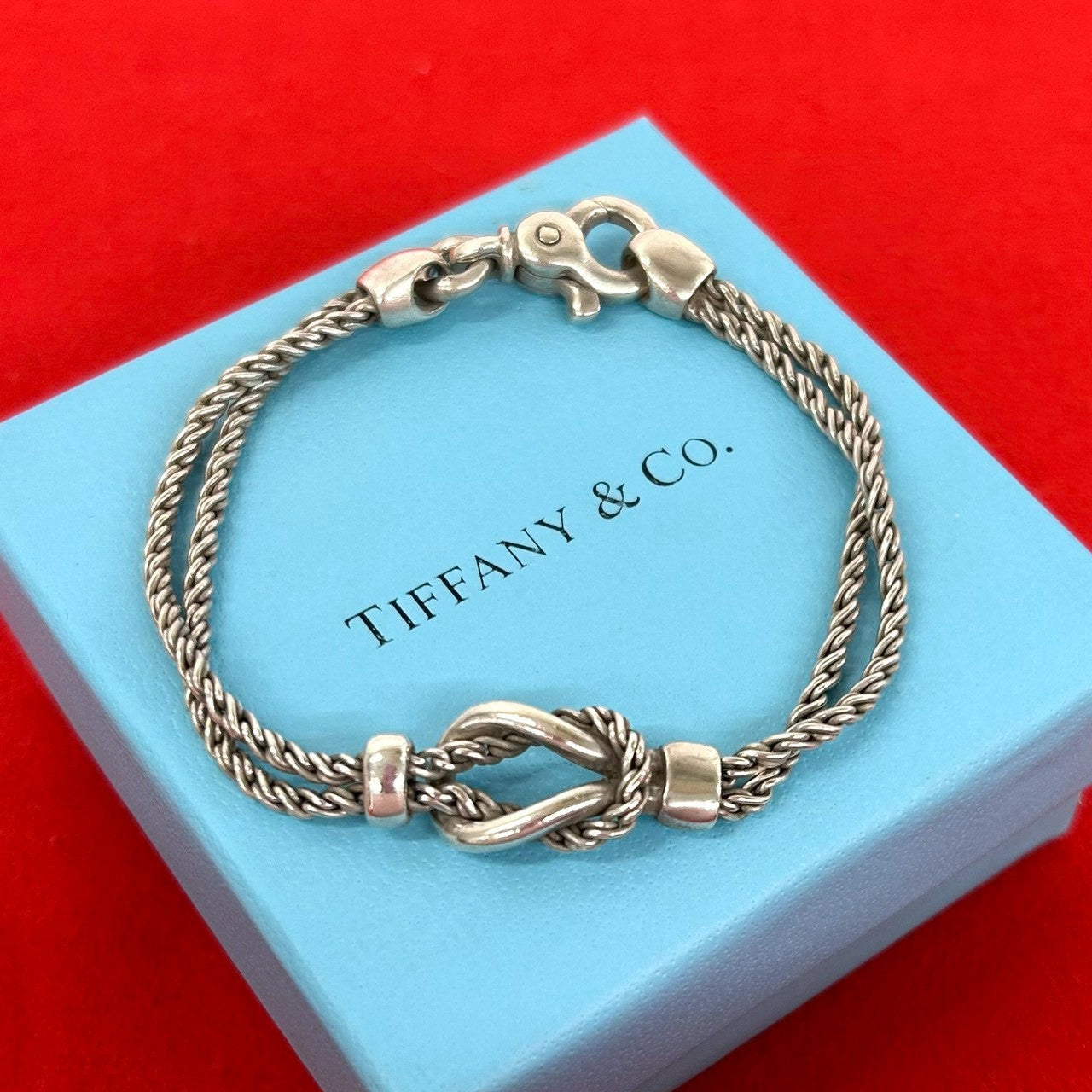 【芋けんぴ】ティファニー センターノット ダブルロープ ブレスレット TIFFANY&Co. ティファニー (Vintage) ダブルロープ センターノット