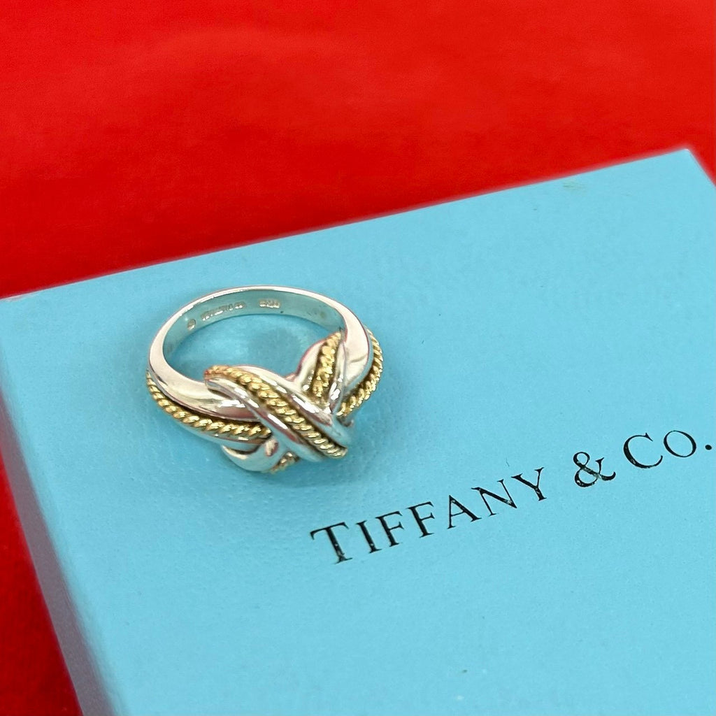 TIFFANY&Co. ティファニー シグネチャー クロス リング 925 K18 750YG