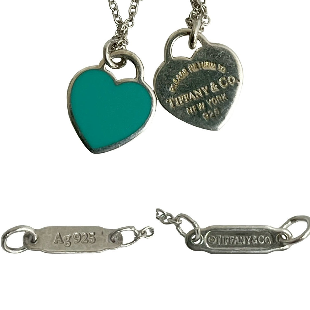 Necklace Tiffany Return Toe Double Heart Blue