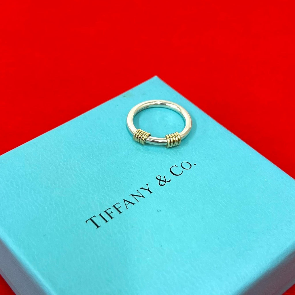 p*o様 Tiffany & Co. K18 SV バンドウィズ2ワイヤーリング TIFFANY&Co. ティファニー (Vintage) バンドウィズ 2ワイヤー リング
