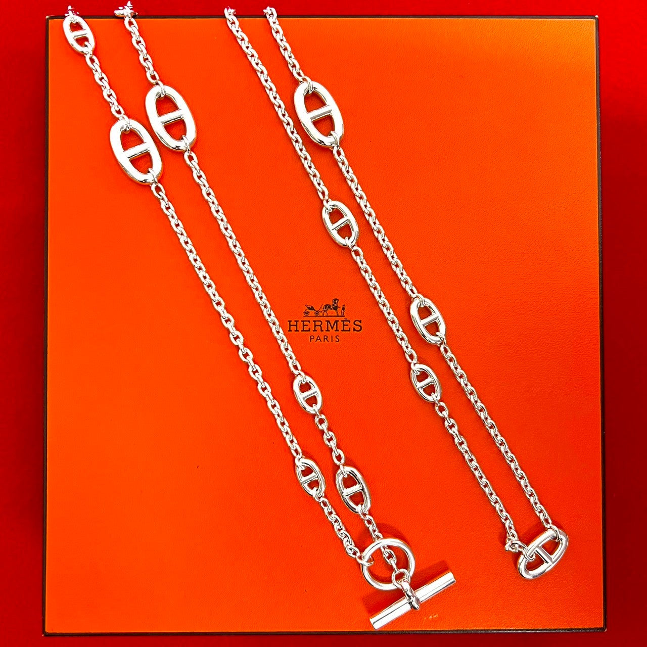 HERMES エルメス シェーヌダンクル ファランドール ネックレス – Trip