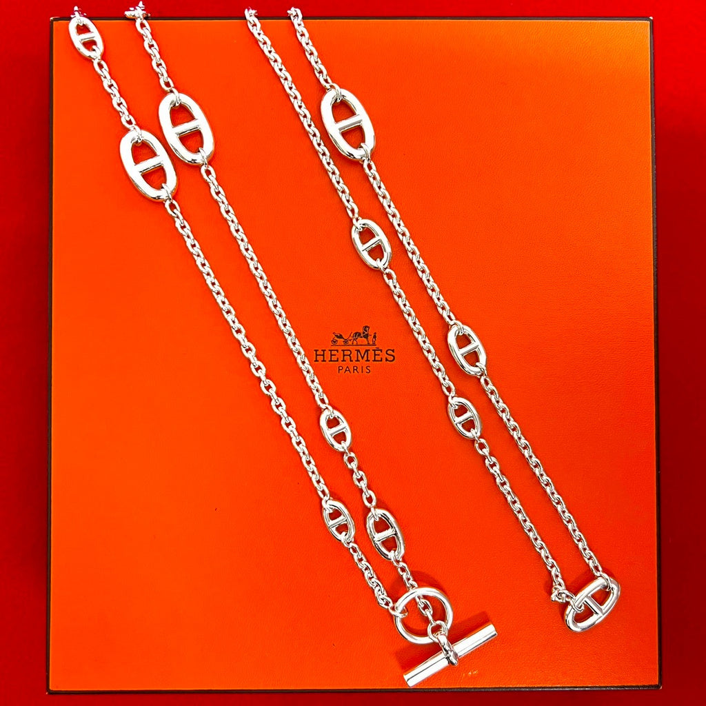 HERMES エルメス シェーヌダンクル ファランドール ネックレス – Trip