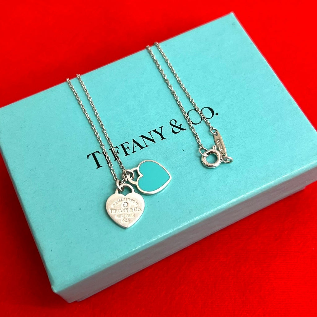 ティファニー ダブル ハート ペンダント ネックレス ブルー TIFFANY&Co. ティファニー リターントゥ ティファニー ブルー ダブル