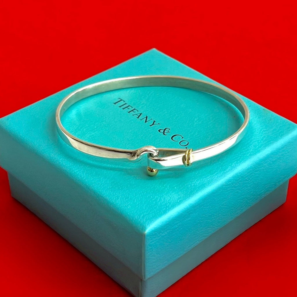 【TIFFANY】フック＆アイバングル 750/925☆ＡＢ品☆質屋 ユニオン本通店 ティファニー ブレスレット TIFFANY】フック＆アイバングル 750/925☆AB品☆質屋 ユニオン本通店