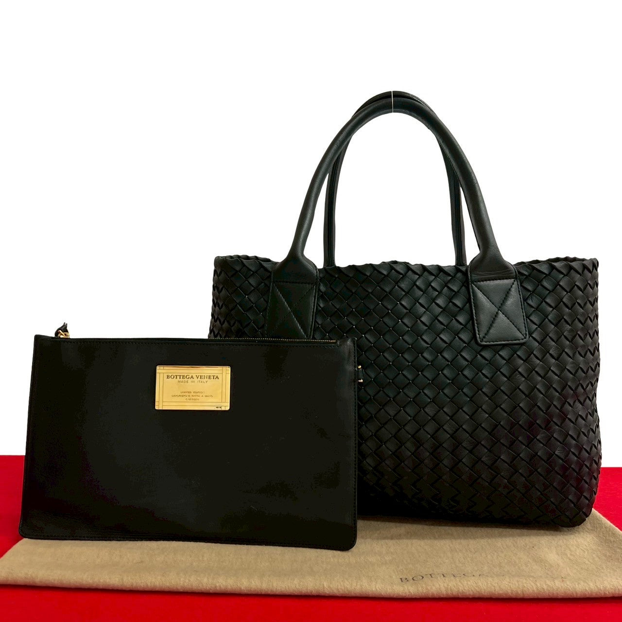 ボッテガヴェネタBOTTEGA VENETA カバ ブラック トートバッグ