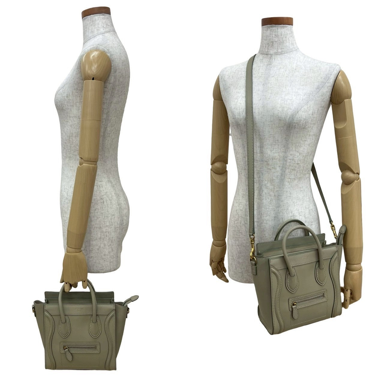 ヤ*ん様 CELINE セリーヌ　ラゲージ　ナノショッパー　カーキ 美品】 CELINE / セリーヌ | ナノ ラゲージ ハンドバッグ 15LK | ナノ