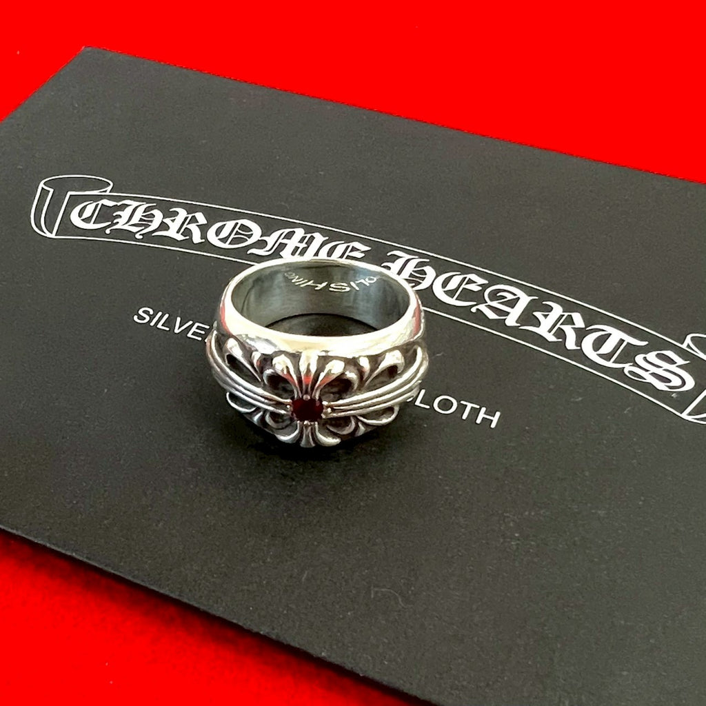CHROME HEARTS クロムハーツ フローラルクロス ルビー リング 指輪 – Trip